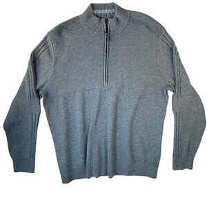 Smartwool Gray Blue Ribbed Zip Sweater Men's Size XL